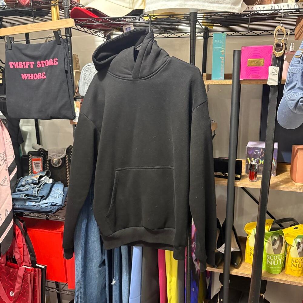 Black hoodie with pocket and